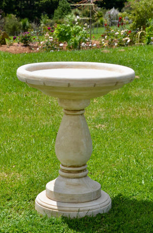 This elegant and impressive pedestal bird bath is a beautiful showpiece in any garden setting; from a more formal rose garden or rolling lawn to a position nestled in a rambling herbaceous border. Choose our sepia treatment for an aged effect. Create a sanctuary for birds with a bird bath that provides water for drinking and is also an essential bath to keep feathers in great condition. The pedestal design of this bird bath will help prevent cats and other predators disturbing the birds as they bathe.